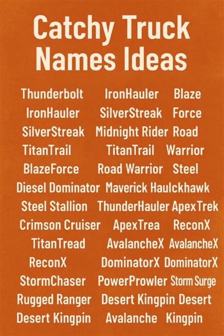Cool Truck Names for Boys: A Comprehensive Guide