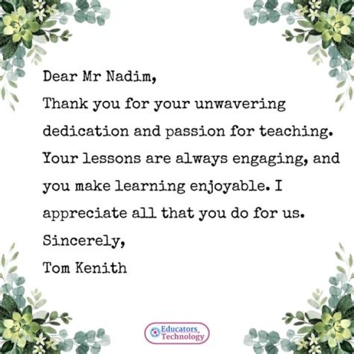 Thank You Letter for Principal from Teacher: Expressing Gratitude and Appreciation